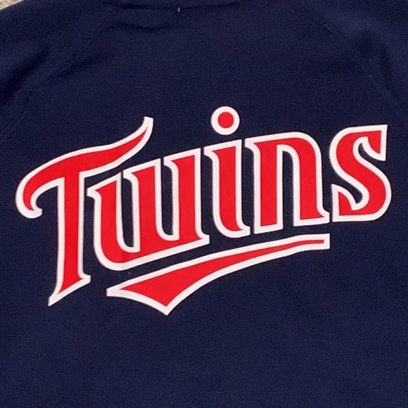 PINK  MN Twins Zippered Sweatshirt/Jacket Dark Blue Front and back Logo Baseball - Picture 5 of 5